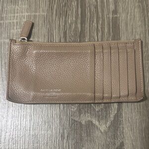 Saint Laurent Brown Leather Card Wallet